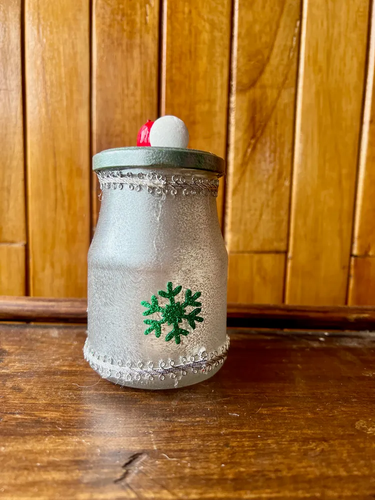 Frasco Navideño "Copo Verde"