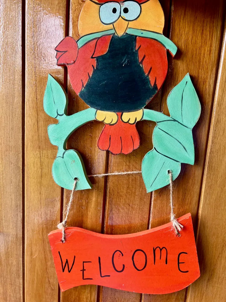 Letrero de Bienvenida "Búho Colorido"